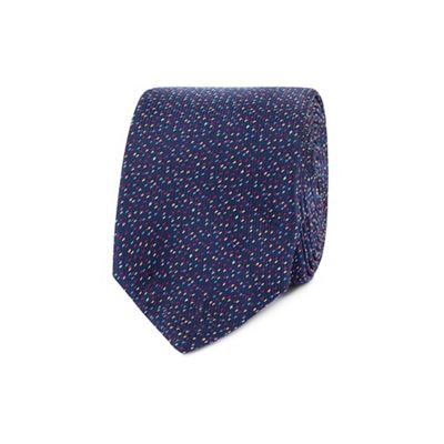 Multi-coloured speckled navy tie